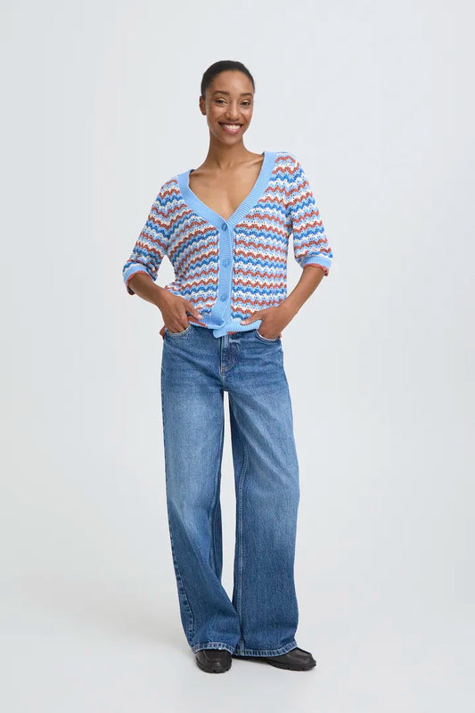 BYNERO POINTELLE CARDIGAN