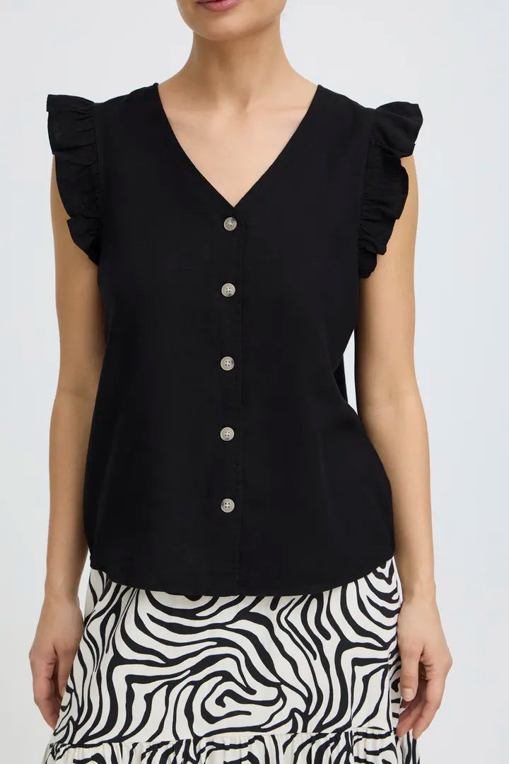 Byfalakka Ruffle Shirt (Black)