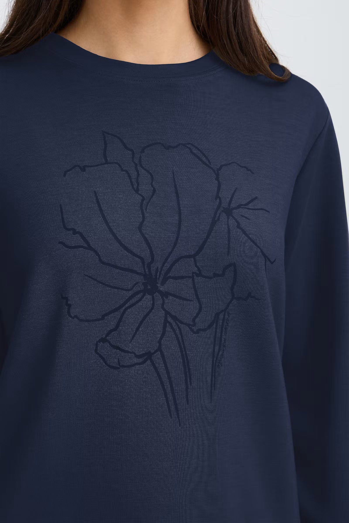 Fraurora Pullover (Draw Flower Navy Blazer)