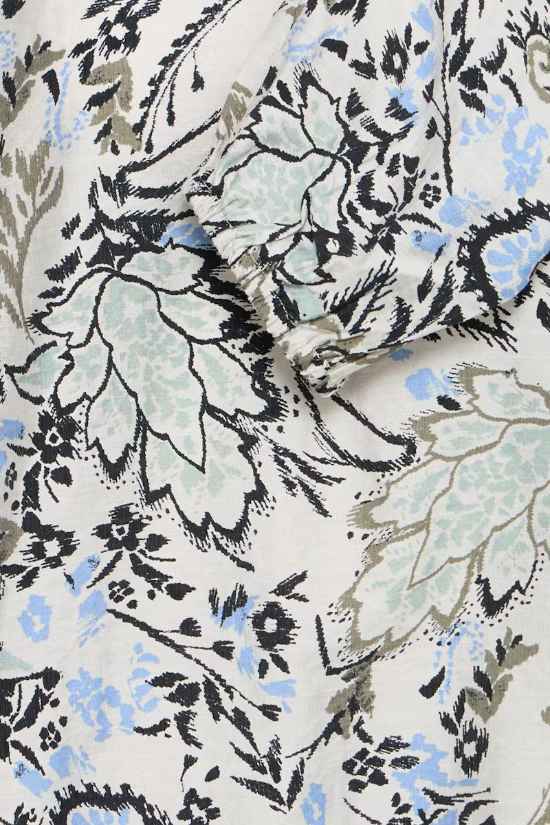 Frariana Blouse ( FEMI BOUQUET GRAY MORN)