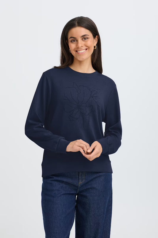 Fraurora Pullover (Draw Flower Navy Blazer)
