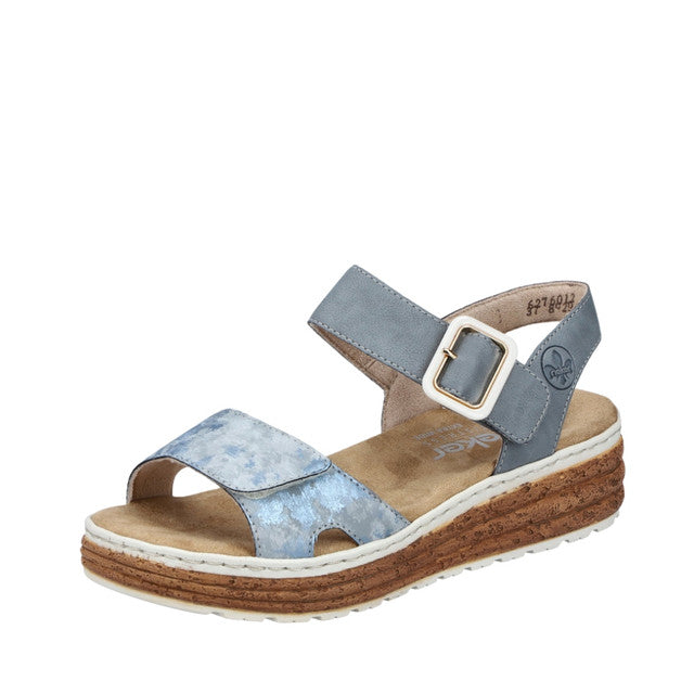Rieker 62760-12 blue velcro sandal
