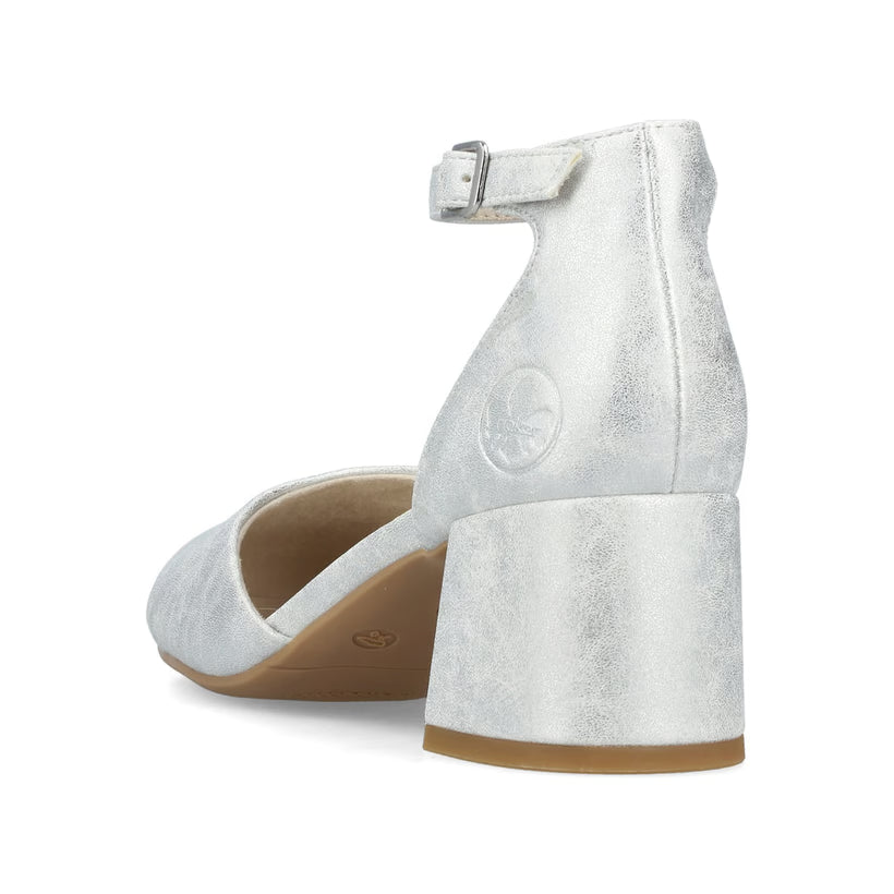 Rieker 44762-90 silver pump