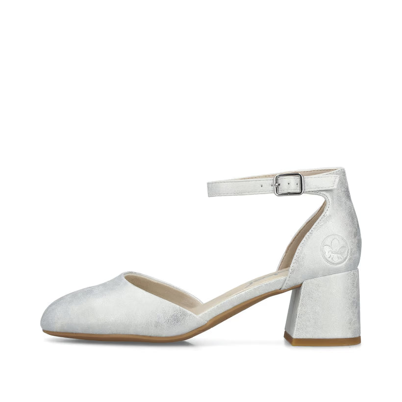 Rieker 44762-90 silver pump