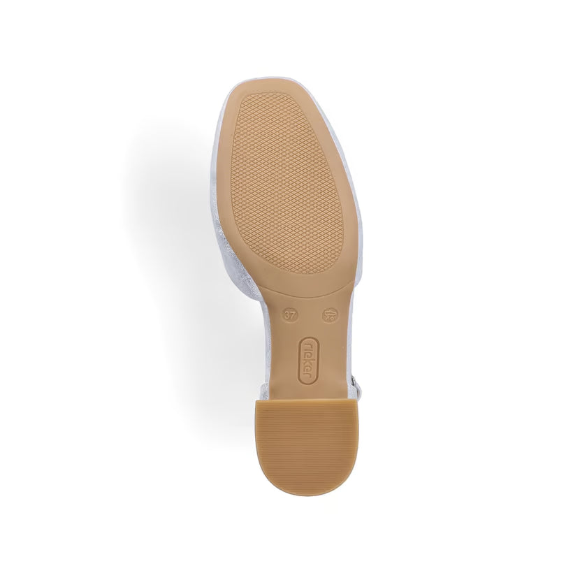 Rieker 44762-90 silver pump