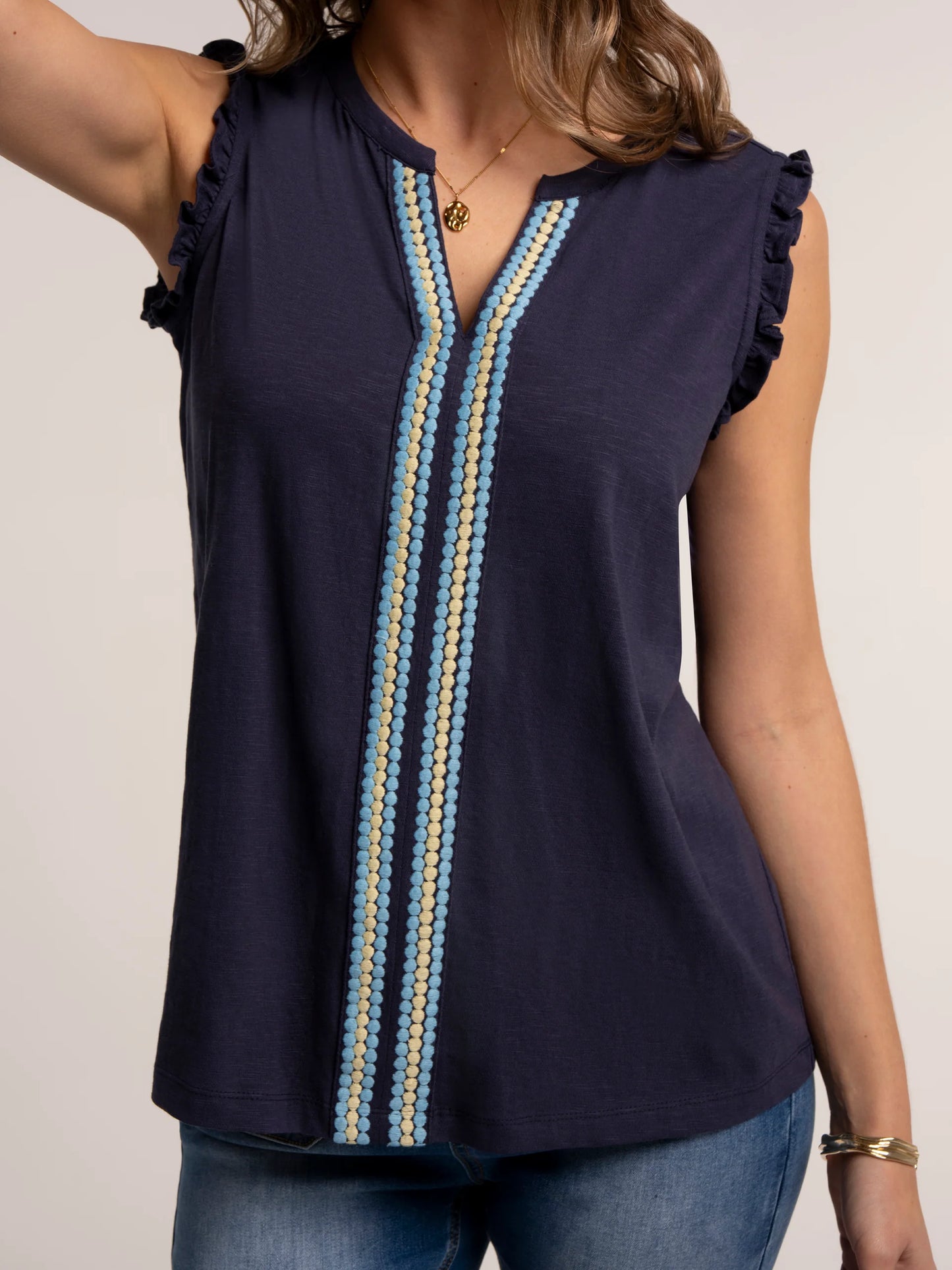 Jenny Sleeveless Jersey Blouse