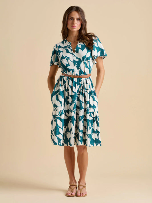 Woodland Leaves Knee Length Dress