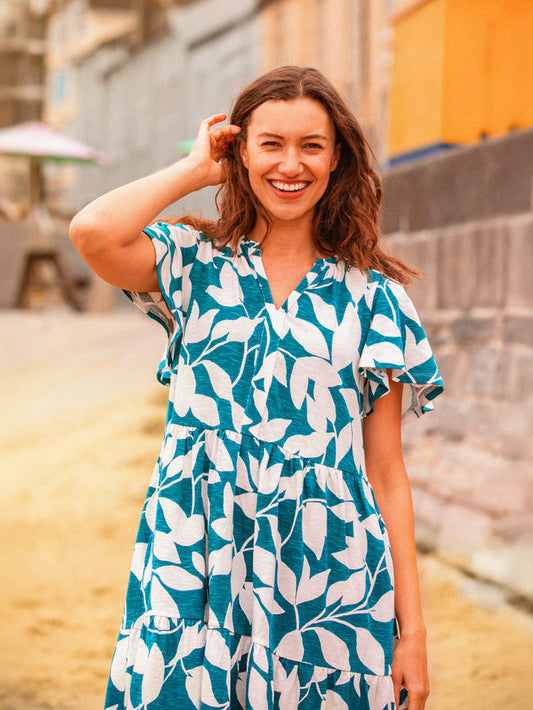 Woodland Leaves Knee Length Dress