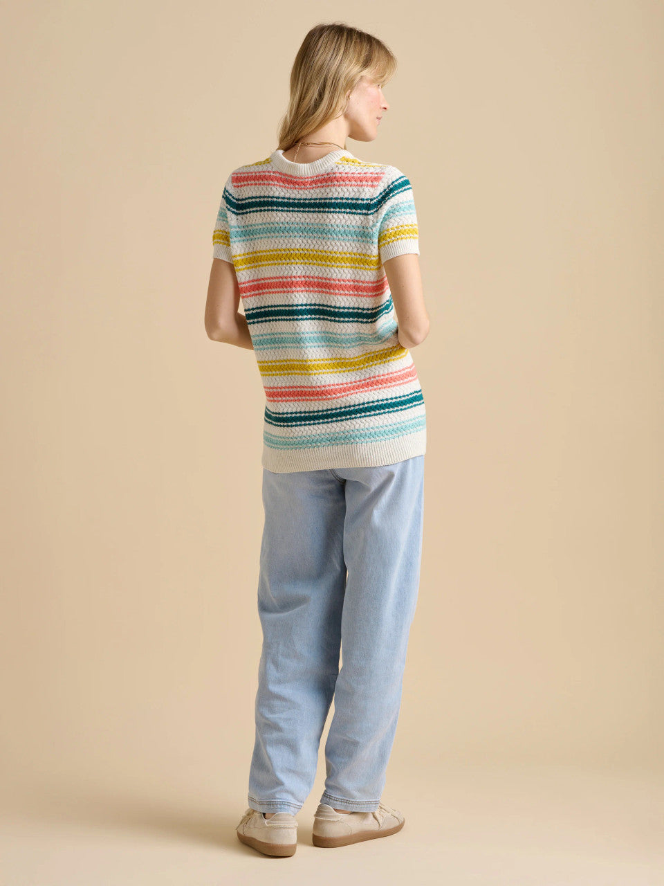 Rainbow Stripe Knitted Tee
