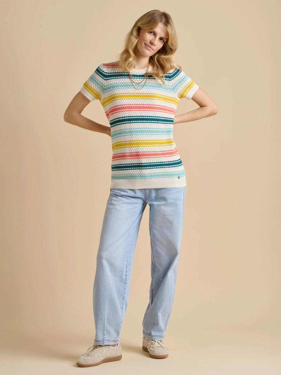 Rainbow Stripe Knitted Tee