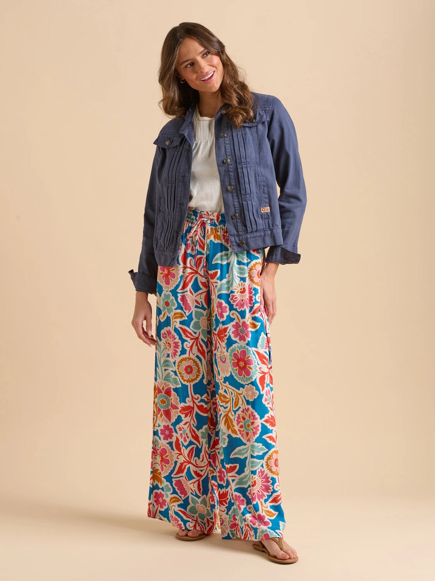 Navy Ruffle Neck Jacket