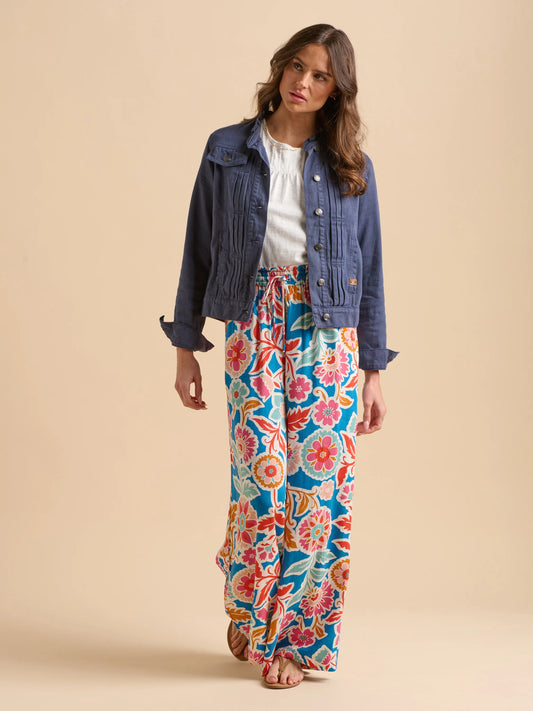 Navy Ruffle Neck Jacket