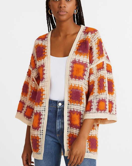 Sa44ima Cardigan (pink/orange)