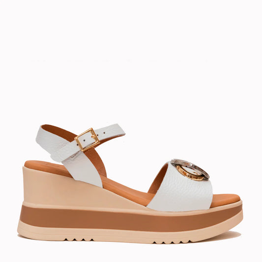 Oh my sandals 5984 white wedge