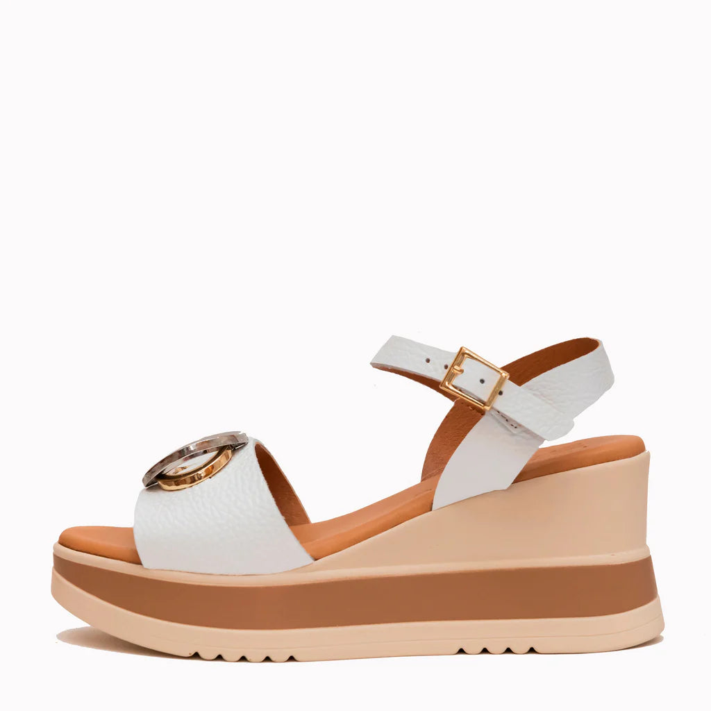 Oh my sandals 5984 white wedge