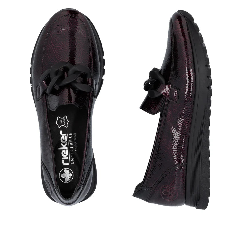 Rieker Red Patent Loafer 49051-35