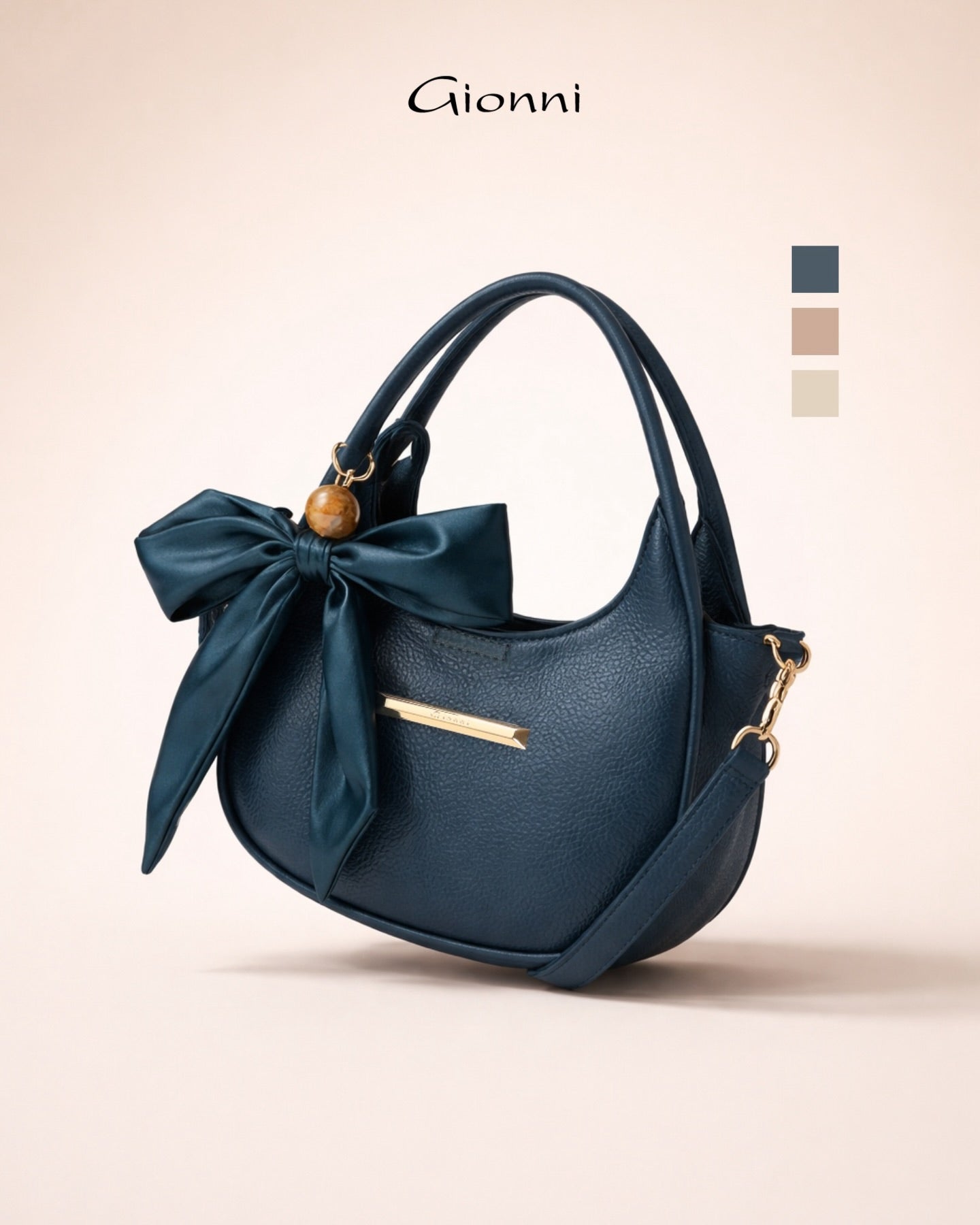 Amber Curved Crossbody Bag - Navy