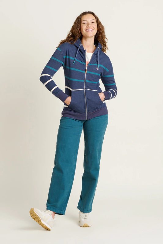 Navy Zip Through Hoodie