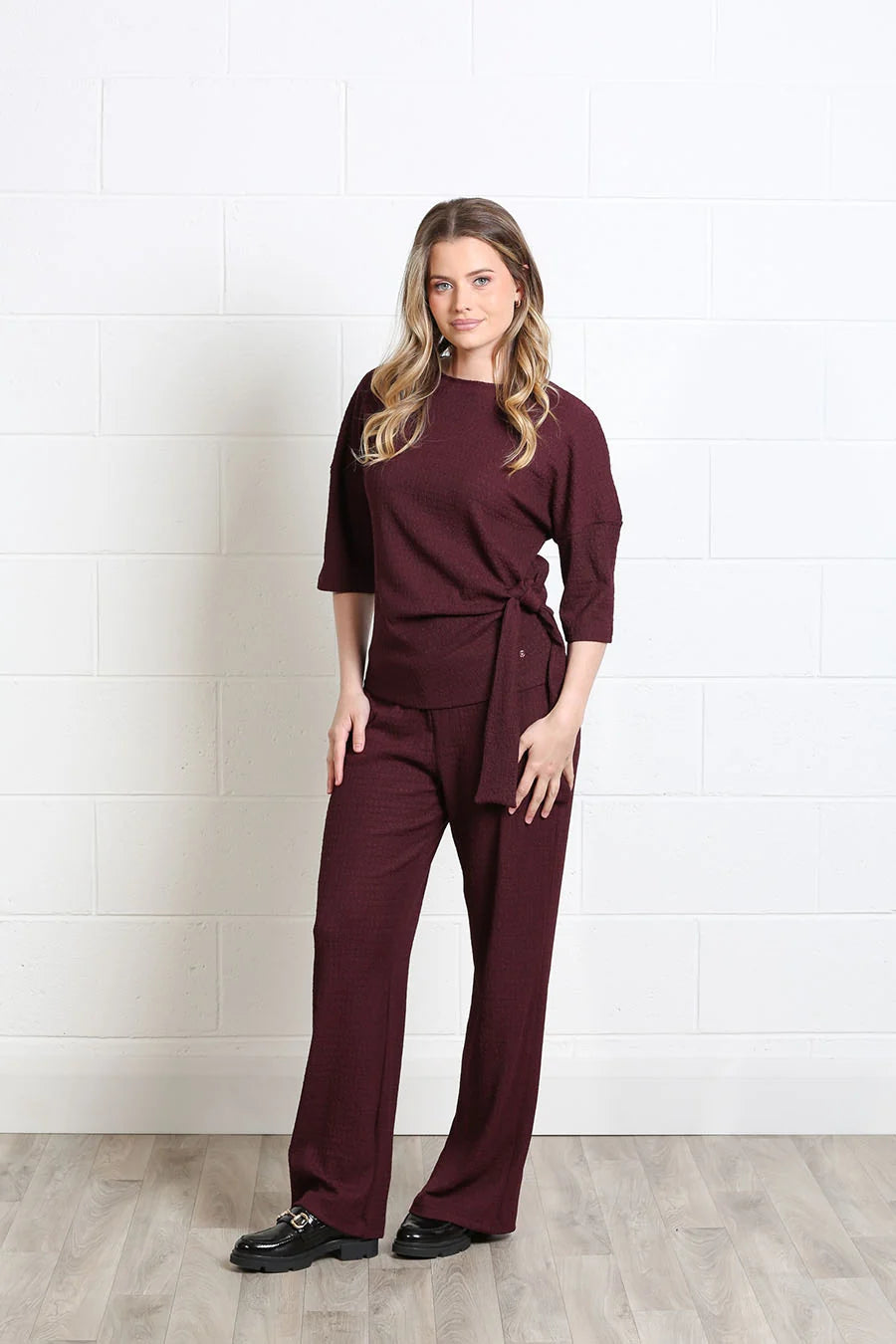 Rant and Rave Freya Textured Co-Ord Chocolate Plum