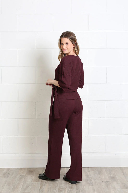 Rant and Rave Freya Textured Co-Ord Chocolate Plum