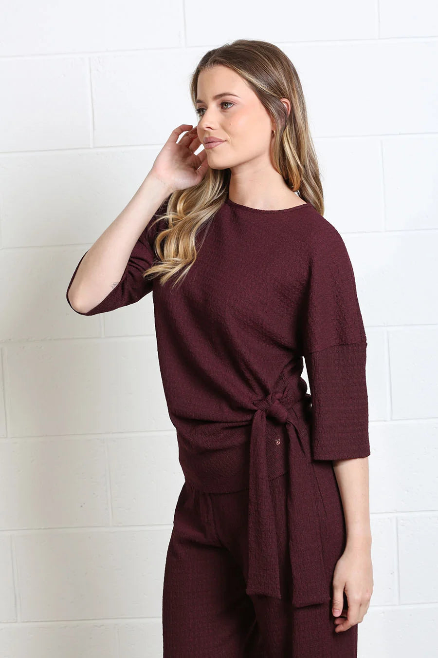 Rant and Rave Freya Textured Co-Ord Chocolate Plum