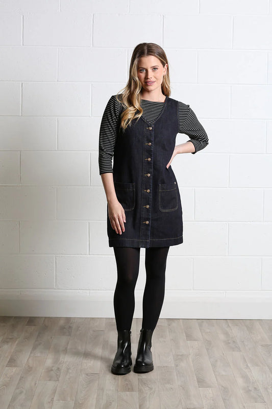 Rant and Rave Helena Denim Dress Dark Indigo