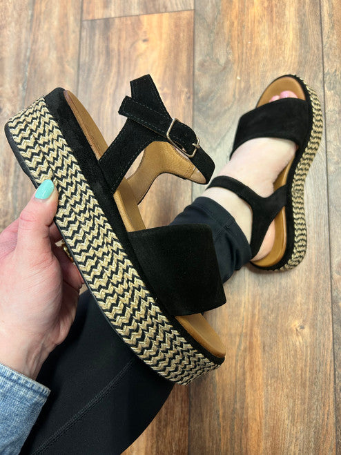 Adesso Erin Black Suede Wedge
