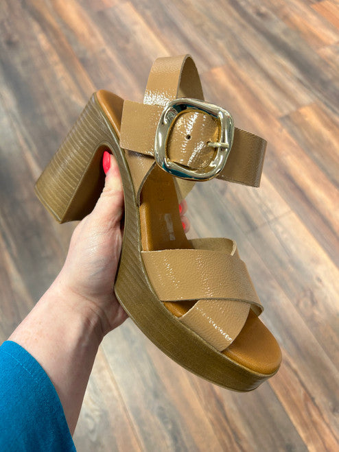 Oh My Sandals Taupe Block Heel Sandal -5644