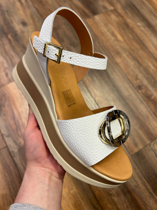 Oh my sandals 5984 white wedge