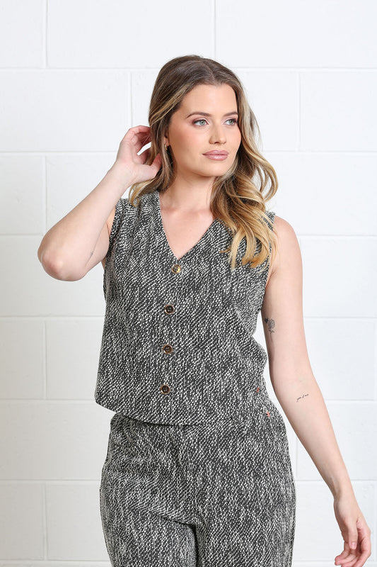 Rant and Rave Miranda Waistcoat Black