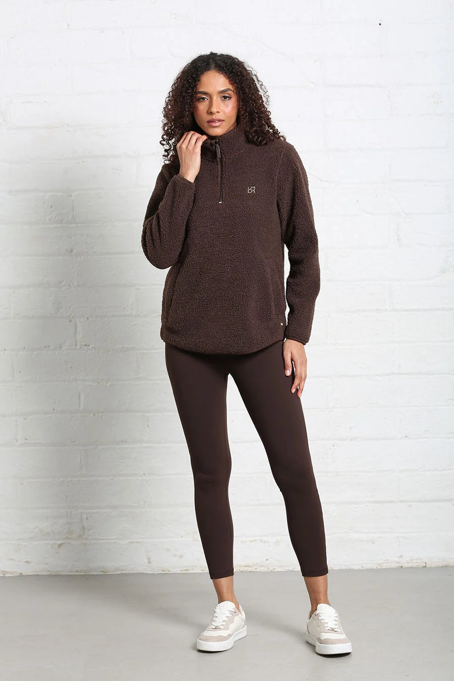 Relax & Renew Gia Half Zip Chocolate