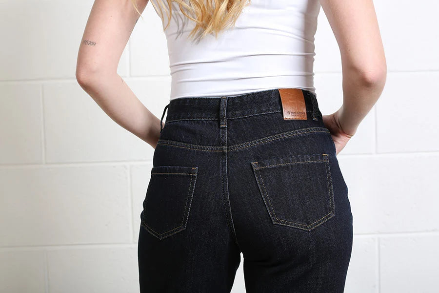 Rant & Rave Rose Turn Up Straight Jean Raw Denim