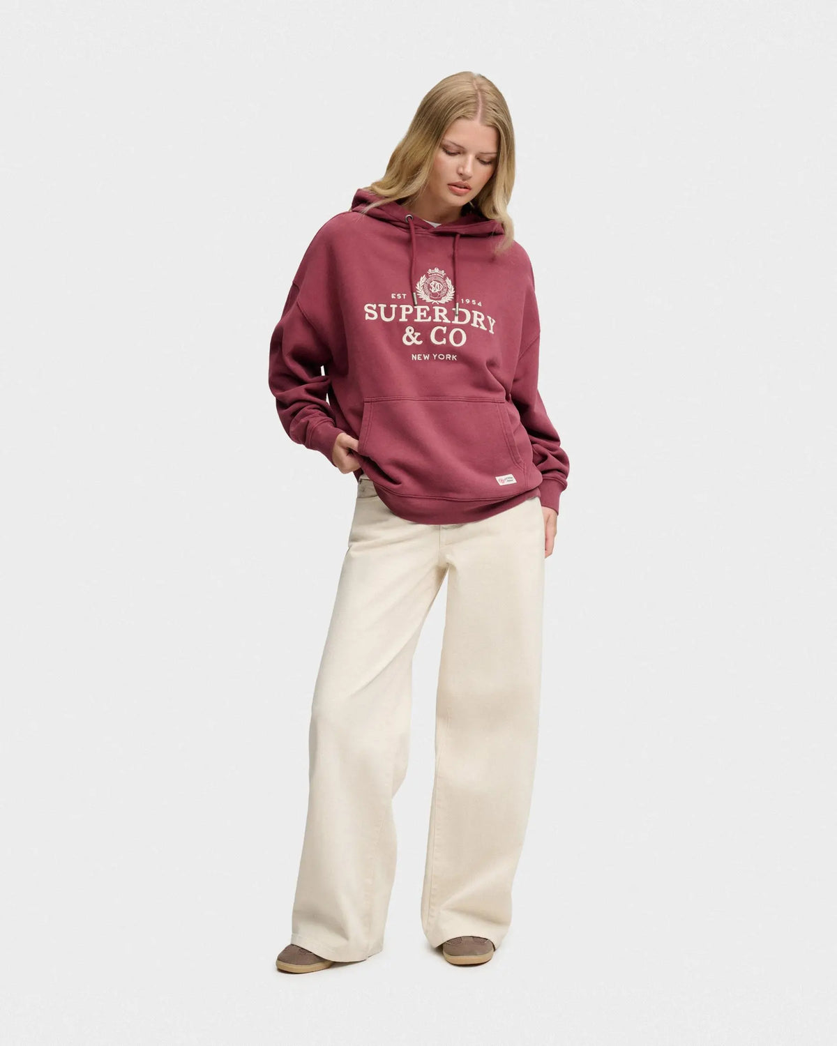 Luxe Casual Embroidered Relaxed Hoodie