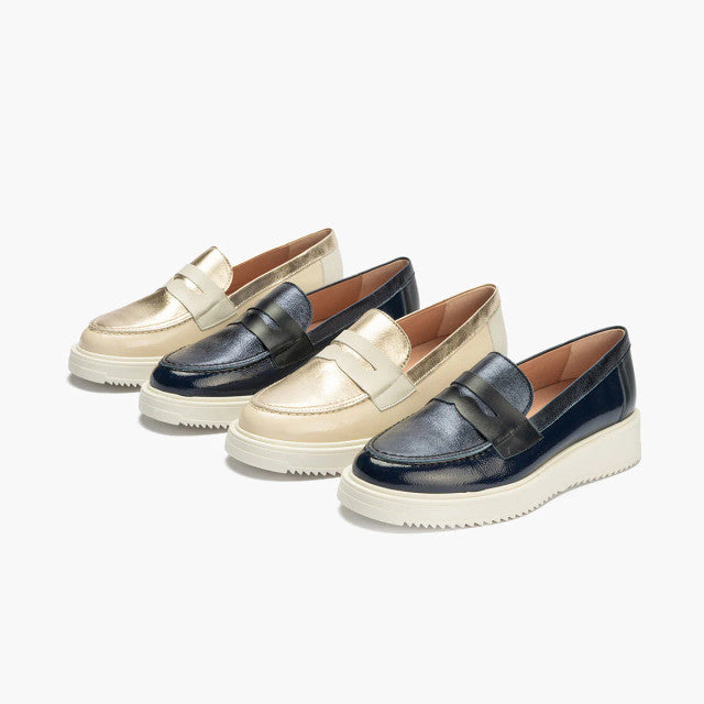 Pitillos cream/metalic loafer -10384