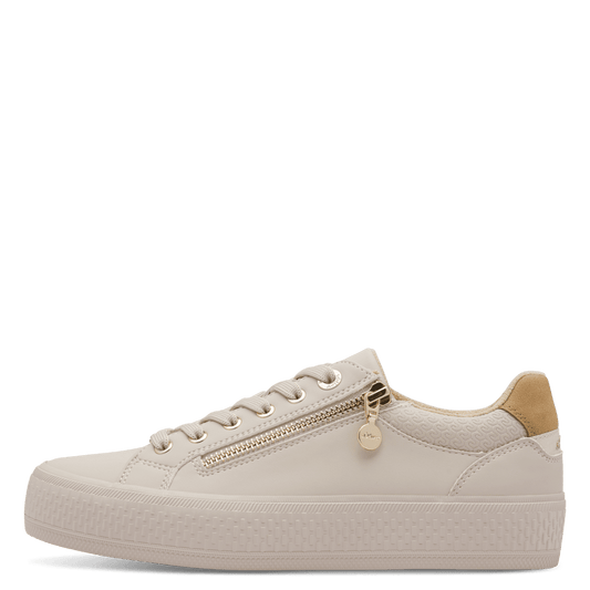 S.Oliver beige zip trainer 5-23600-42