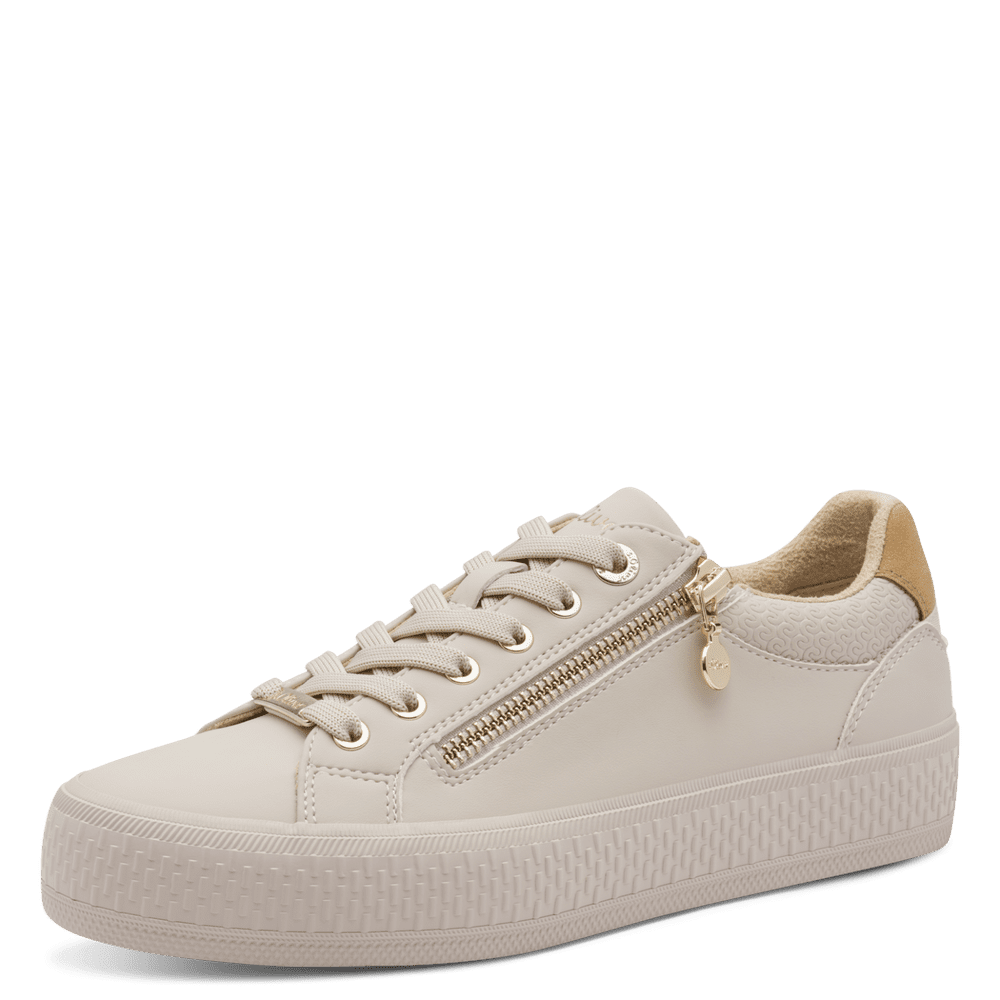 S.Oliver beige zip trainer 5-23600-42