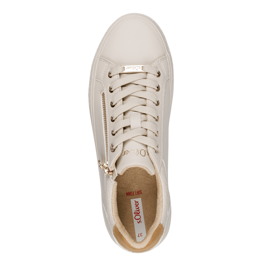 S.Oliver beige zip trainer 5-23600-42