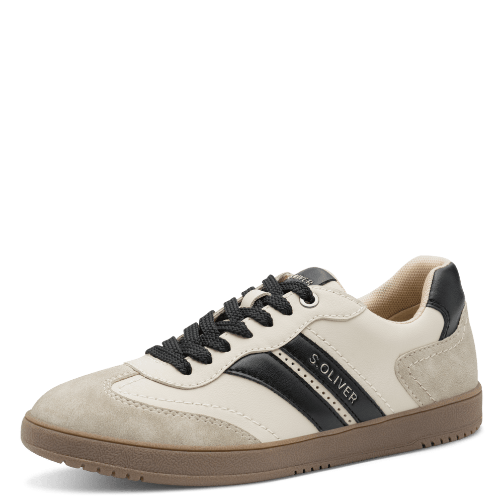 S.Oliver beige combination trainer 5-23652-44