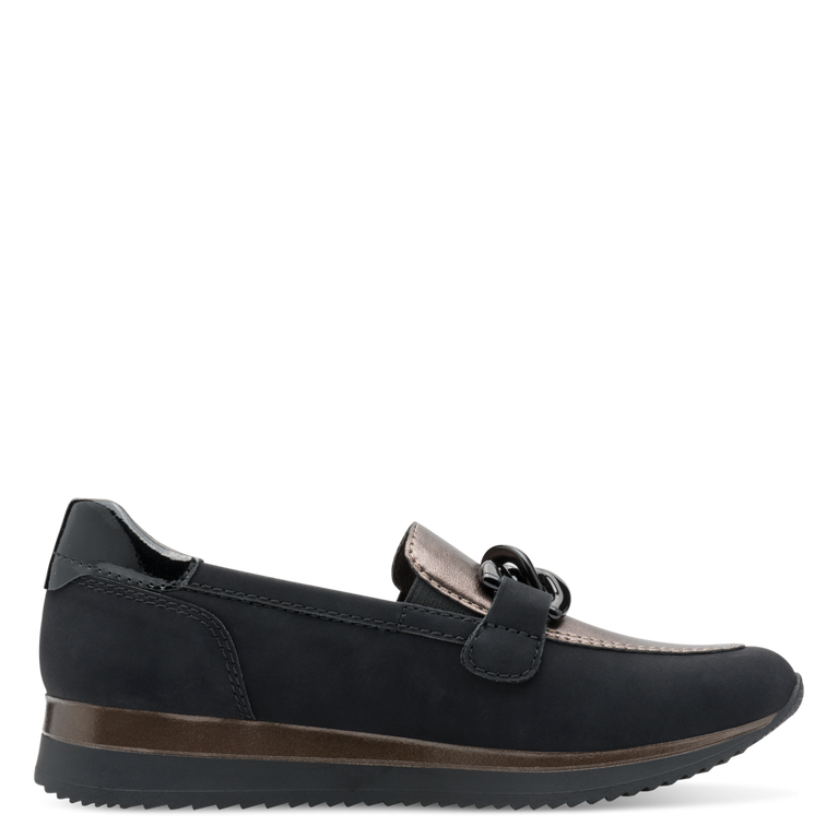 Jana Black/Pewter Loafer 8-24766-43