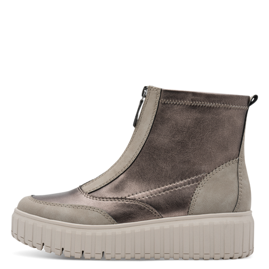 Jana grey combination zip boot 8-25468-45
