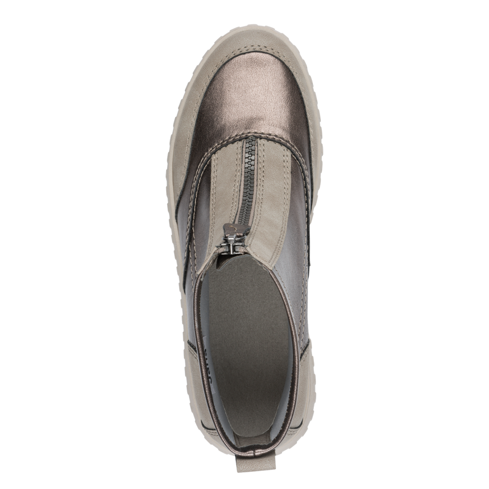 Jana grey combination zip boot 8-25468-45