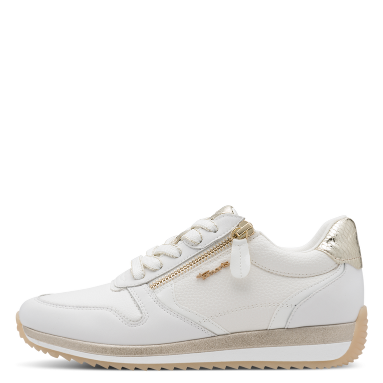 Tamaris Comfort White/Gold Trainer 8-83734-46