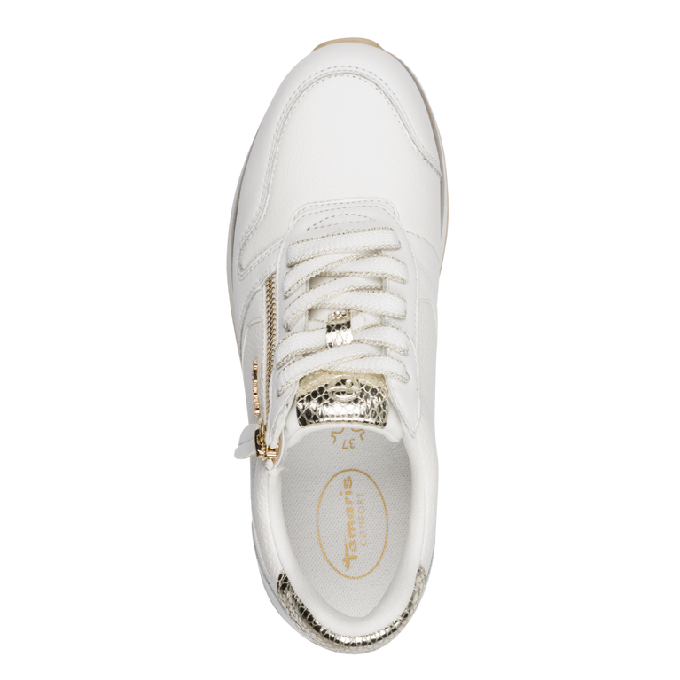 Tamaris Comfort White/Gold Trainer 8-83734-46