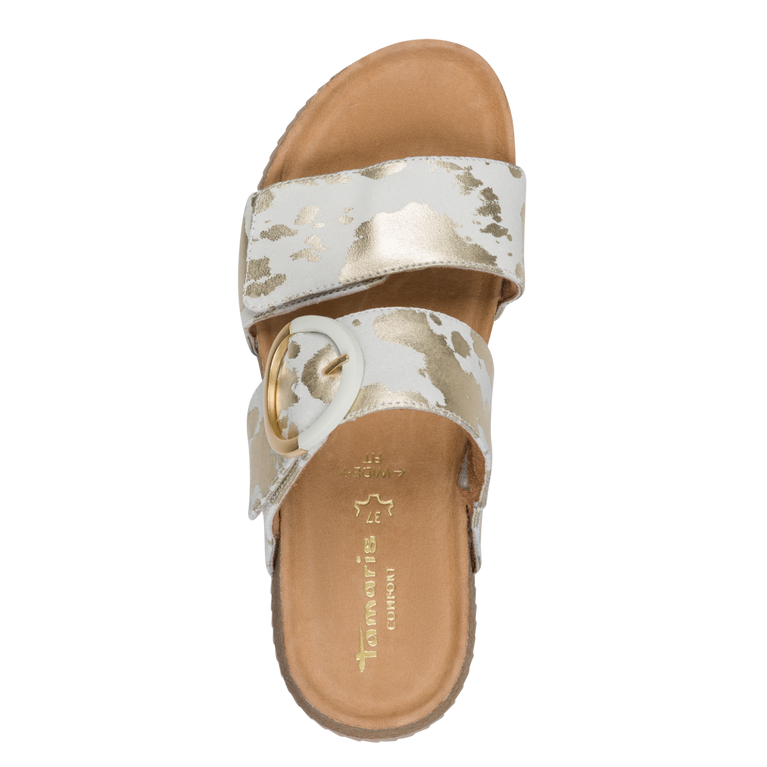 Tamaris Light Gold Cow Sandal