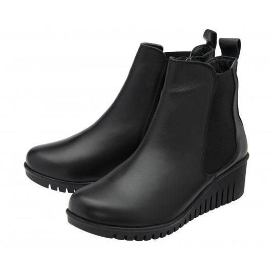 Lotus Dresden Black Wedge Boot