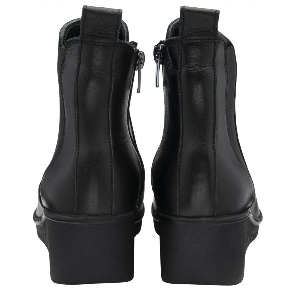Lotus Dresden Black Wedge Boot