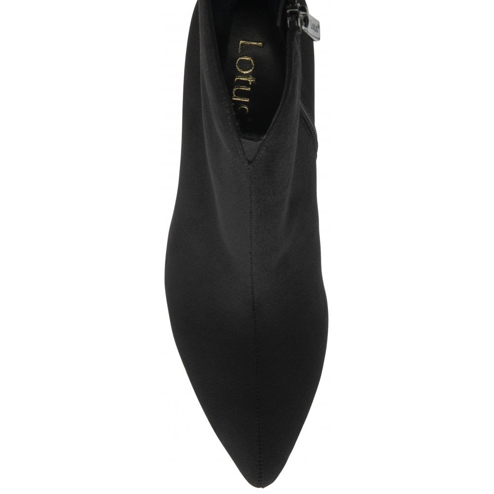 Lotus Lori Black Ankle Boots