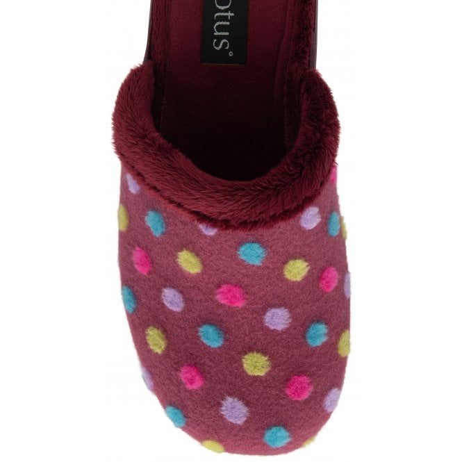 Lotus Berlie bordo spot slipper.