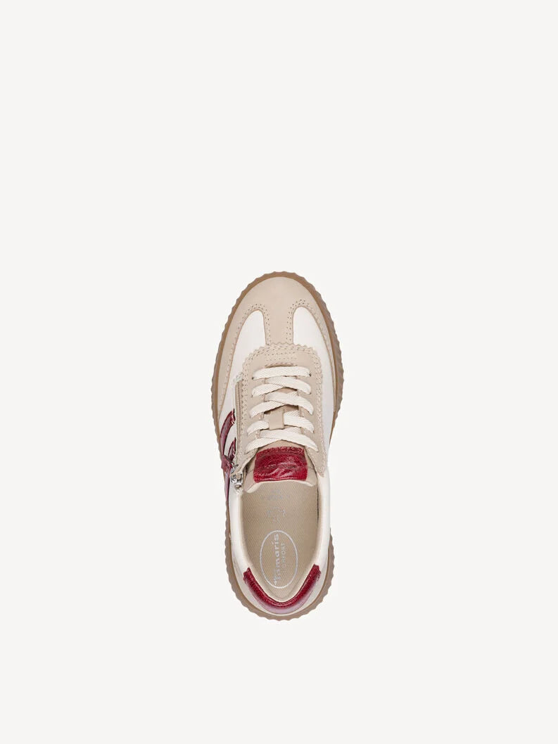 Tamaris beige /red trainer 8-83729-45