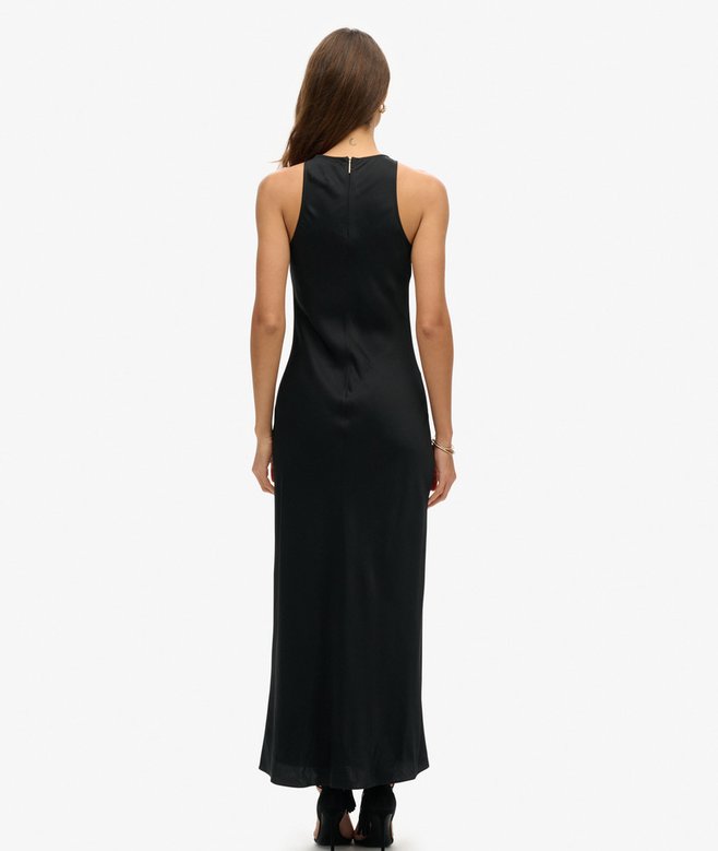 Satin Racer Midi Dress